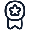 Ledger-Blue_Iconography-Flex-Line_Star, Award, Ribbon